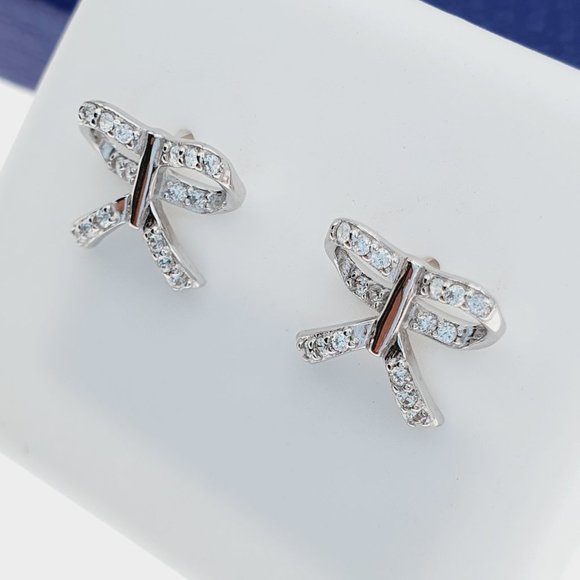 925 Sterling Silver CZ Stud Earrings for Women/Girl, US925P1249 - Picture 4 of 10